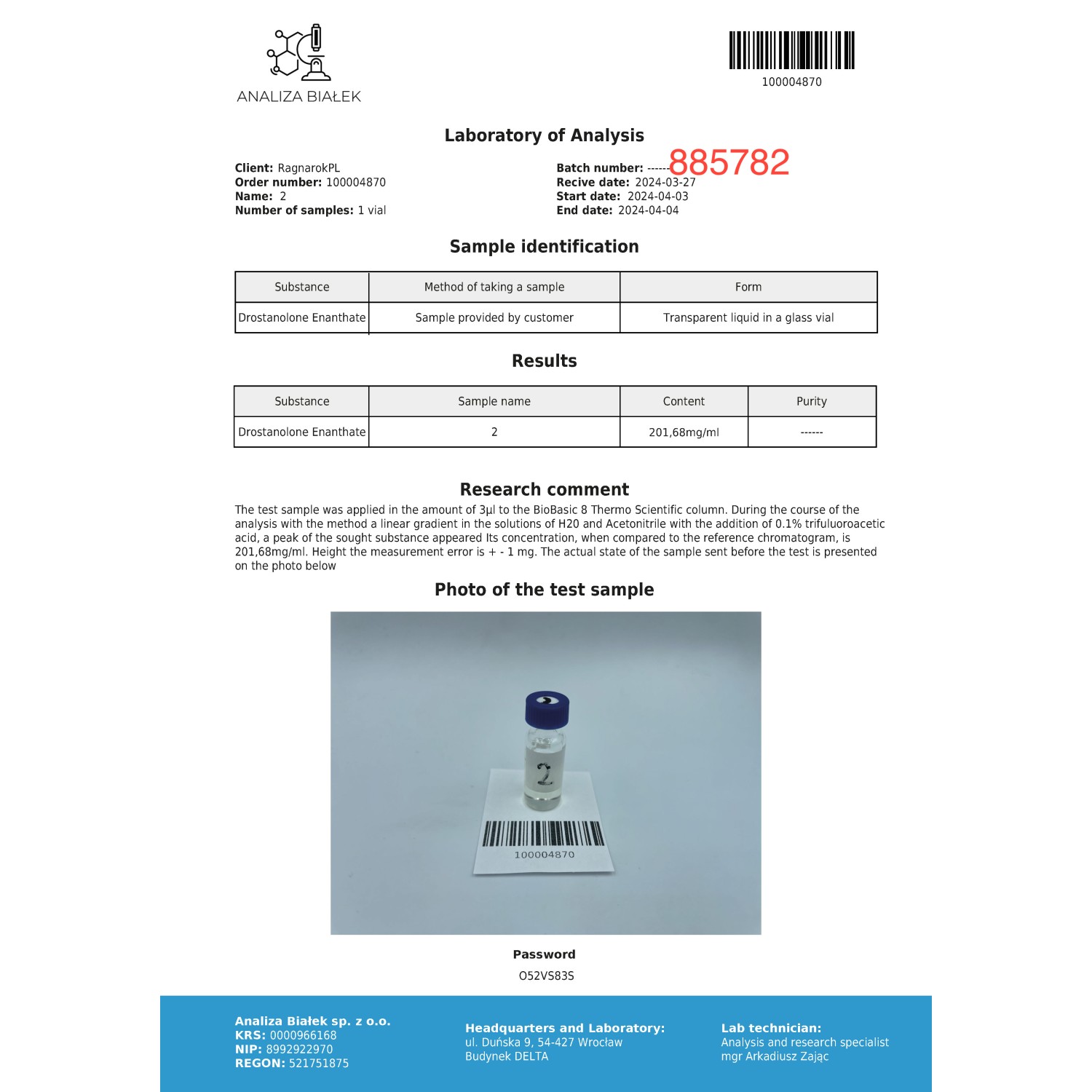 Drostargos 200 mg/ml (Drostanolone Enanthate)