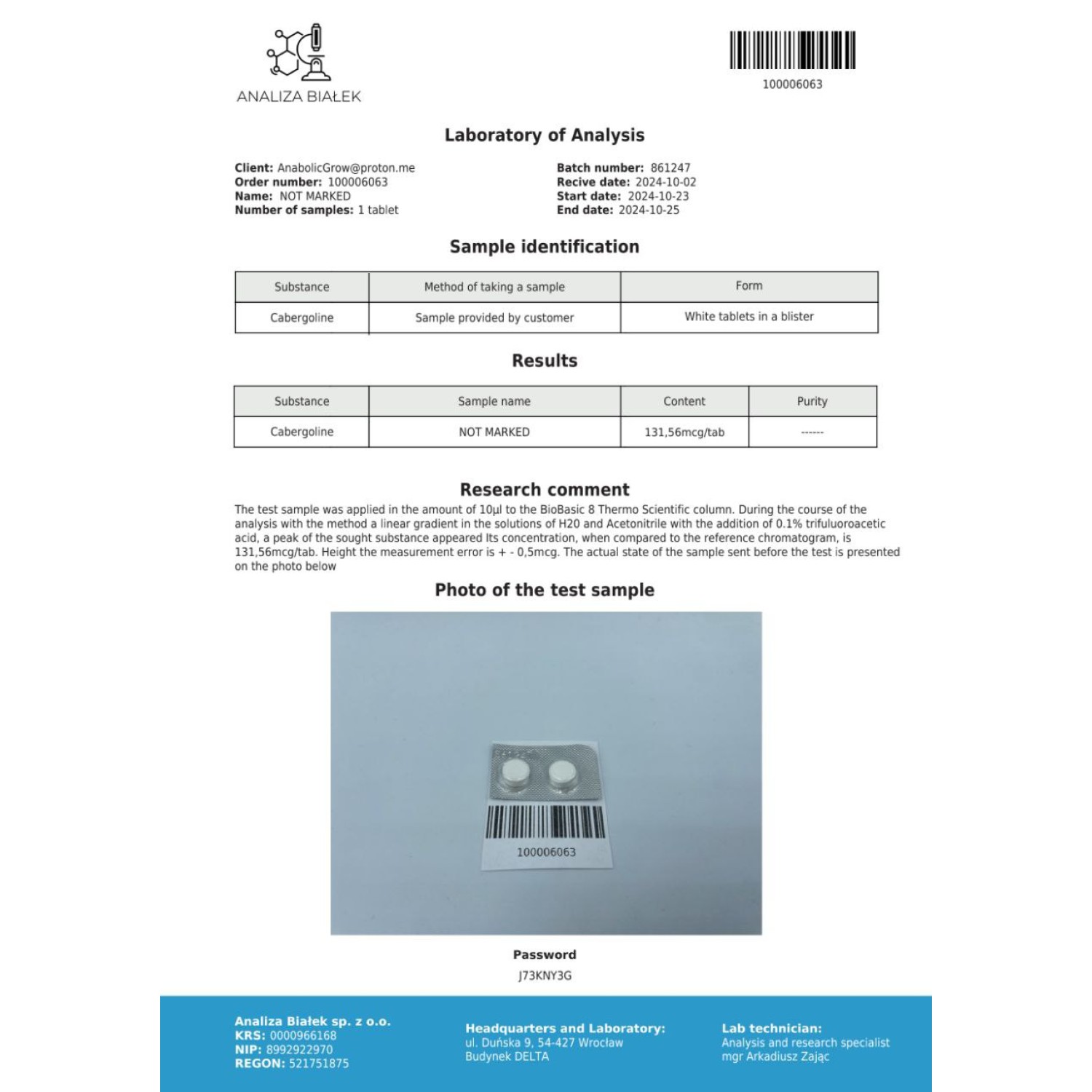 Caberos (Cabergoline) 0.125mg