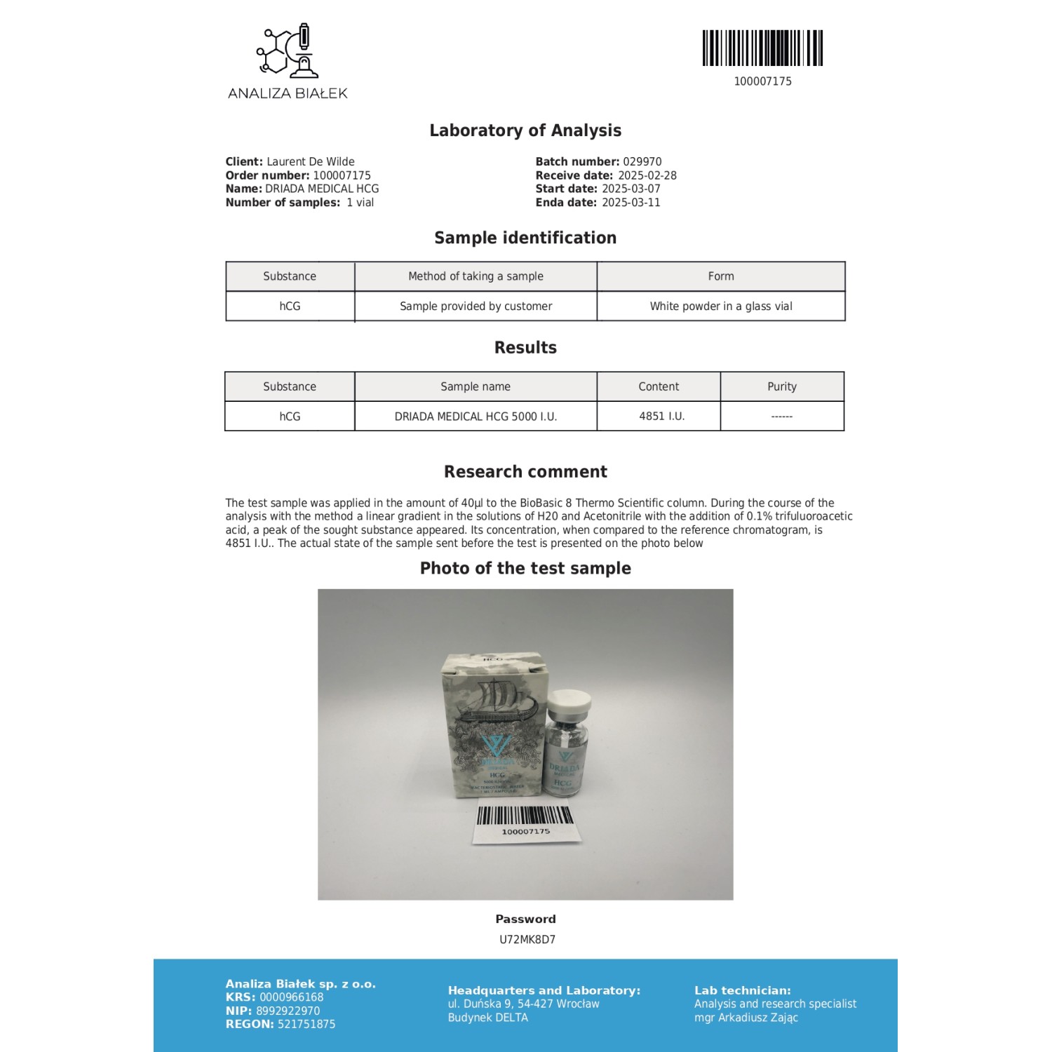 HCG 5000iu (Human chorionic gonadotropin)