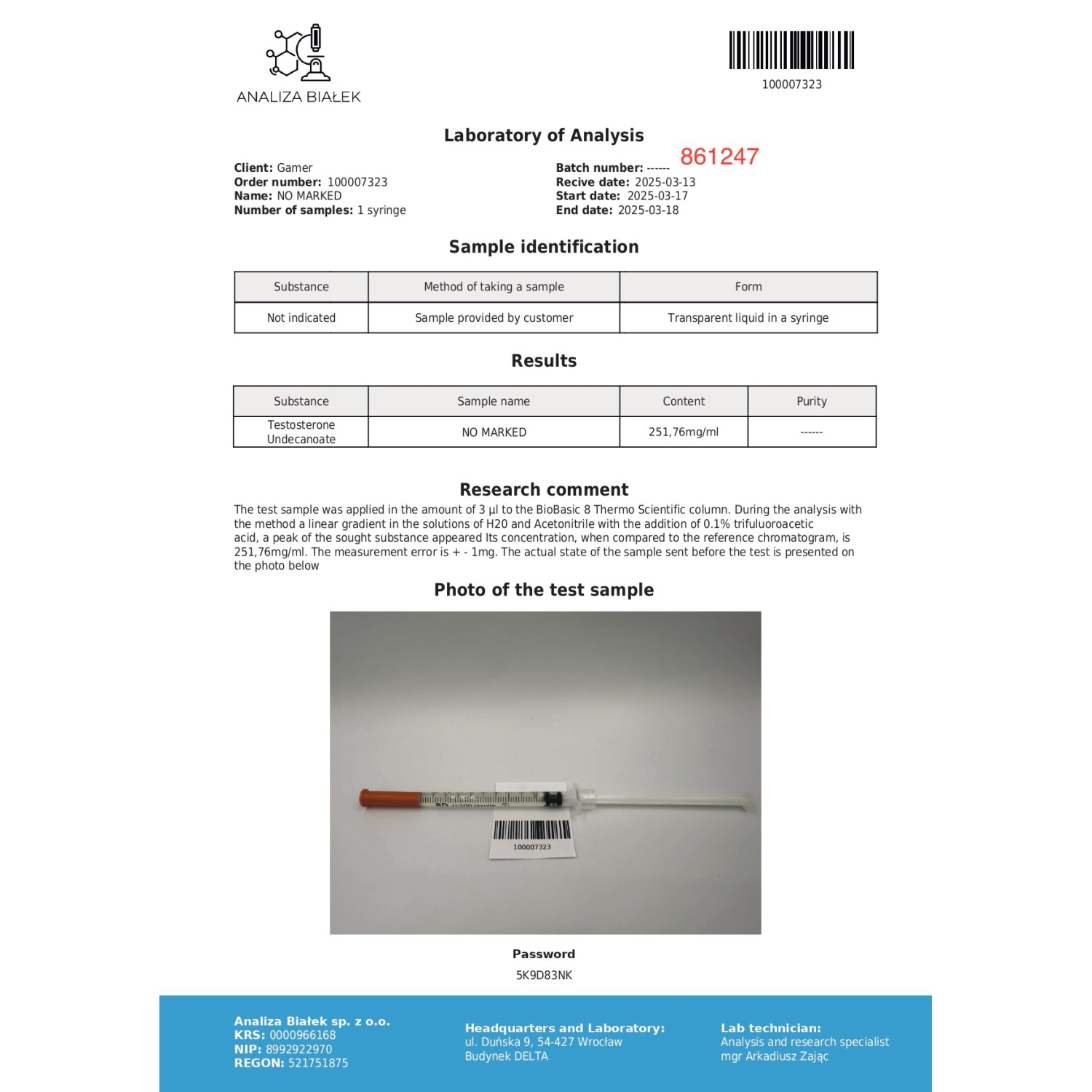 Andriolos 250 mg/ml (Testosterone Undecanoate)