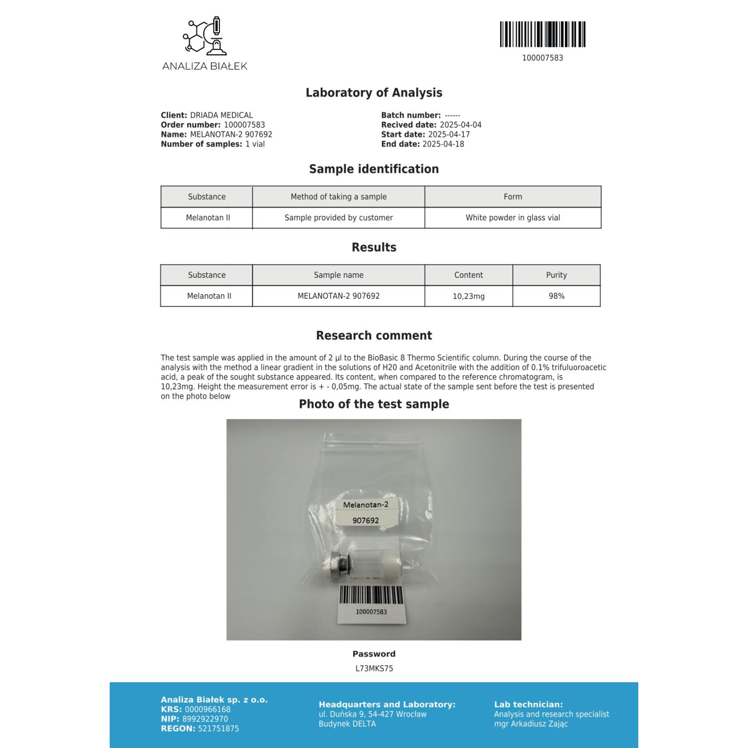 Melanotan 2 10mg