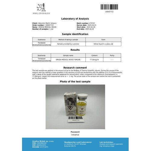 Hexos 75 mg/ml (Trenbolone Hexahydrobenzyl Carbonate)