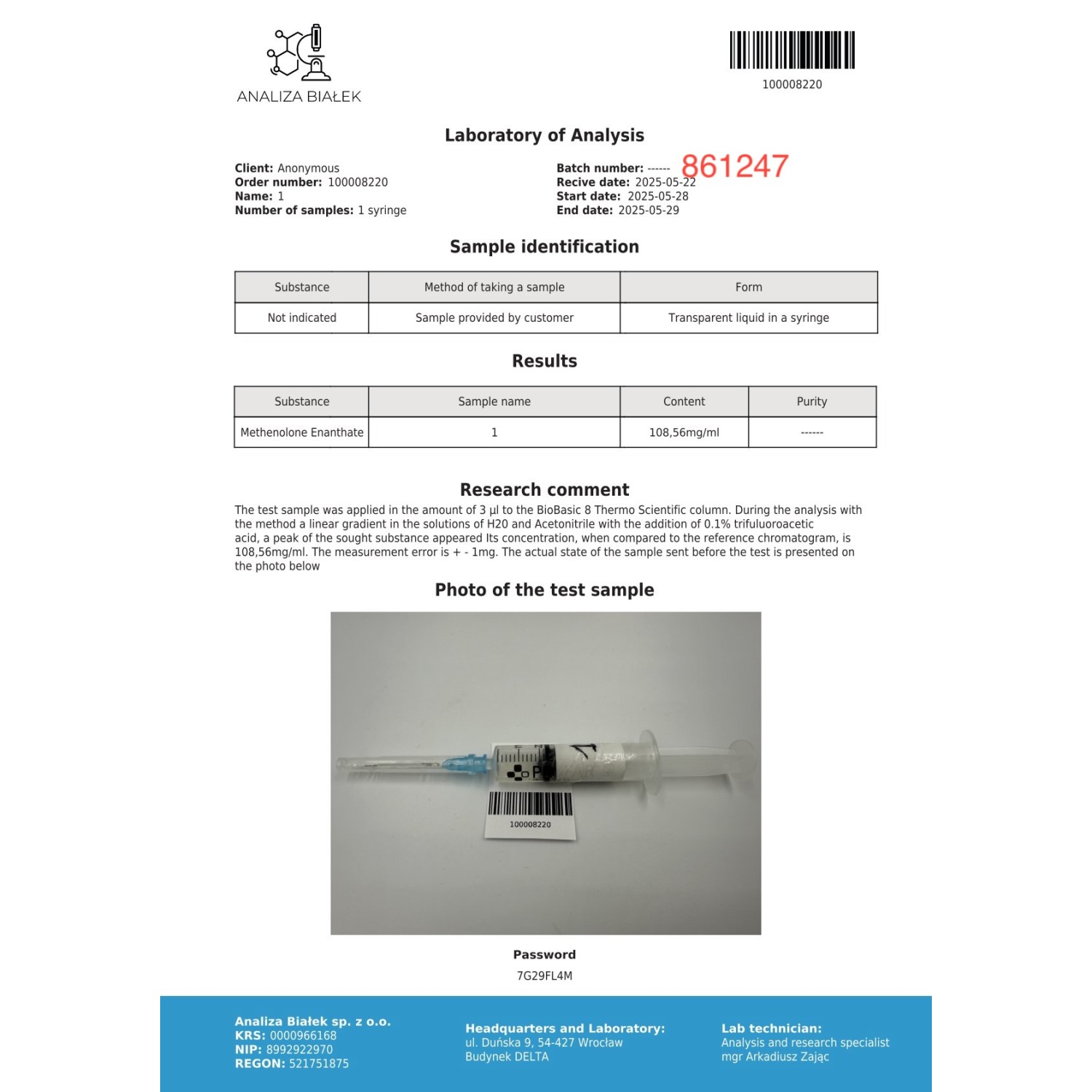 Primos 100 mg/ml (Methenolone Enanthate)