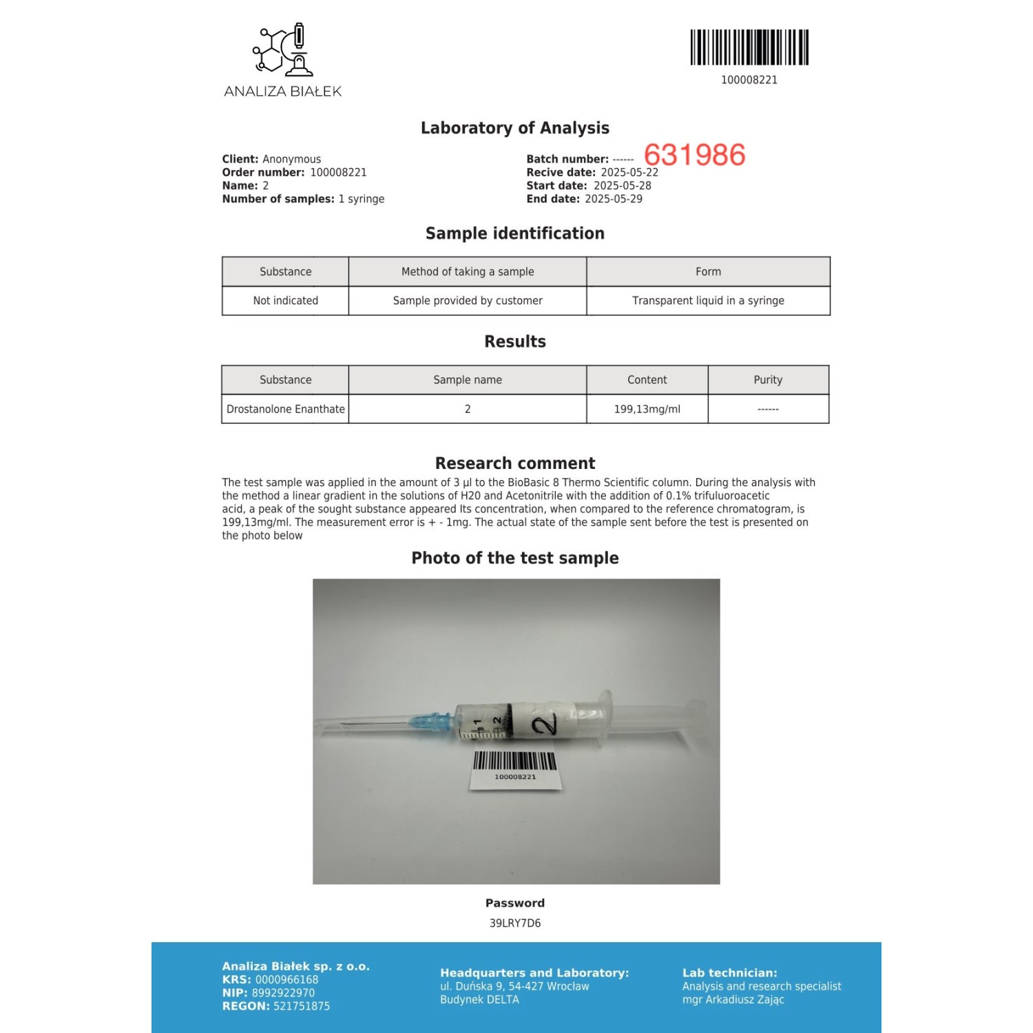Drostargos 200 mg/ml (Drostanolone Enanthate)