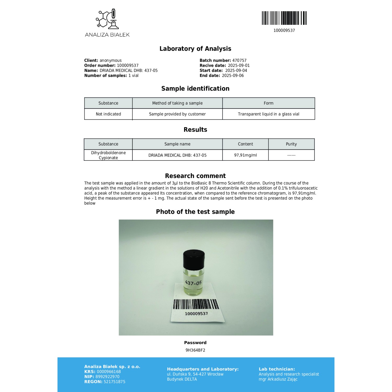Dihydroboldos 100 mg/ml (Dihydroboldenone Cypionate)