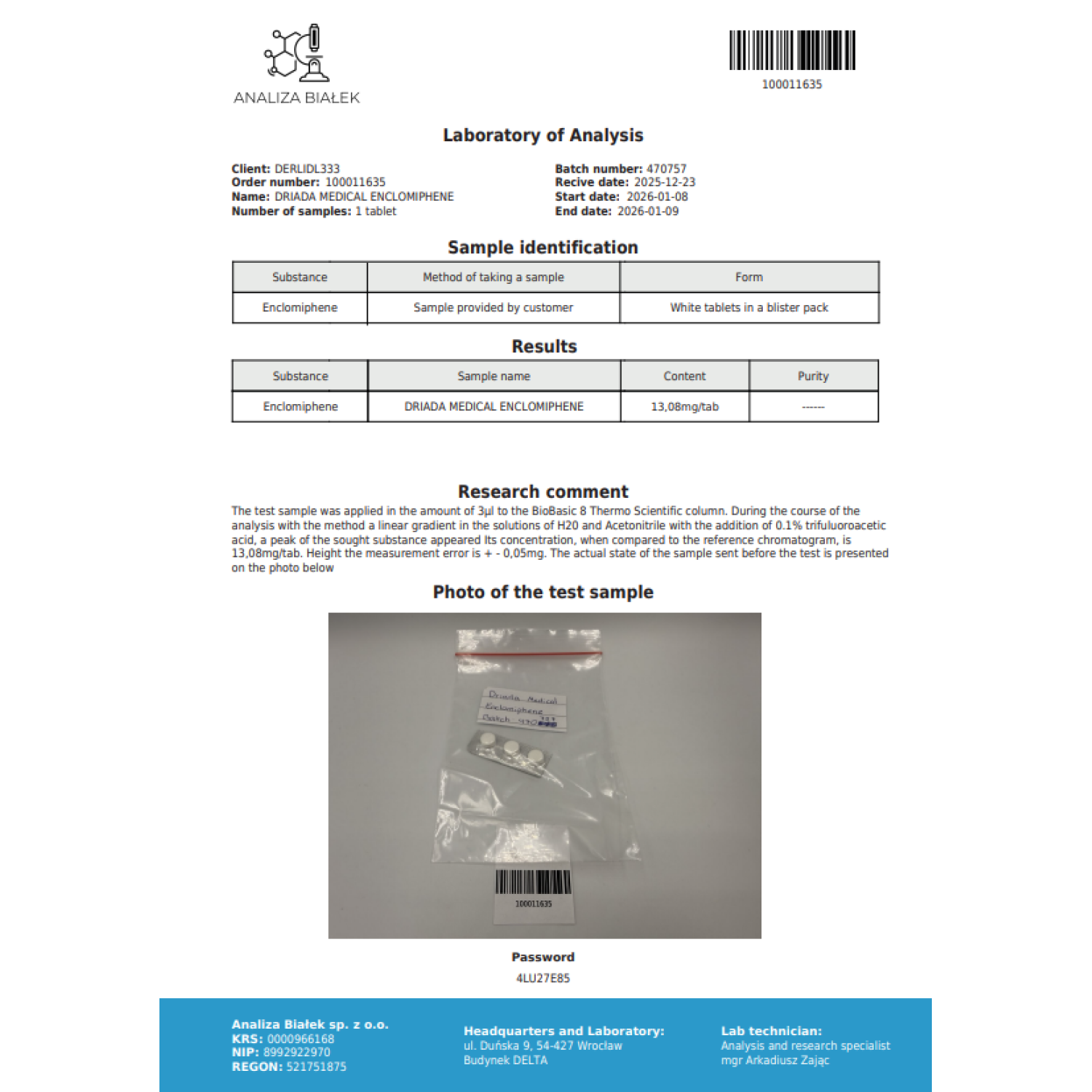 Enclomilad 12.5 mg (Enclomiphene citrate)