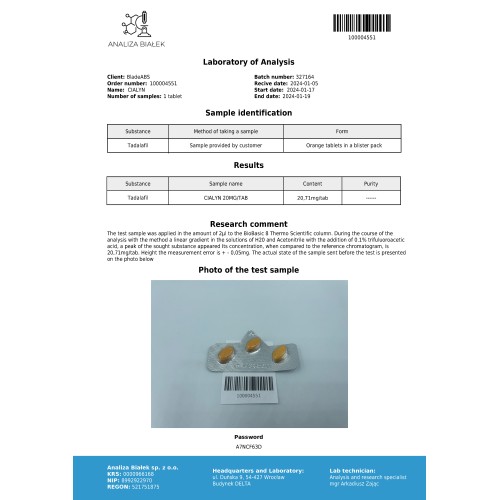Cialyn (20mg 4 capsules) (Tadalafil) 