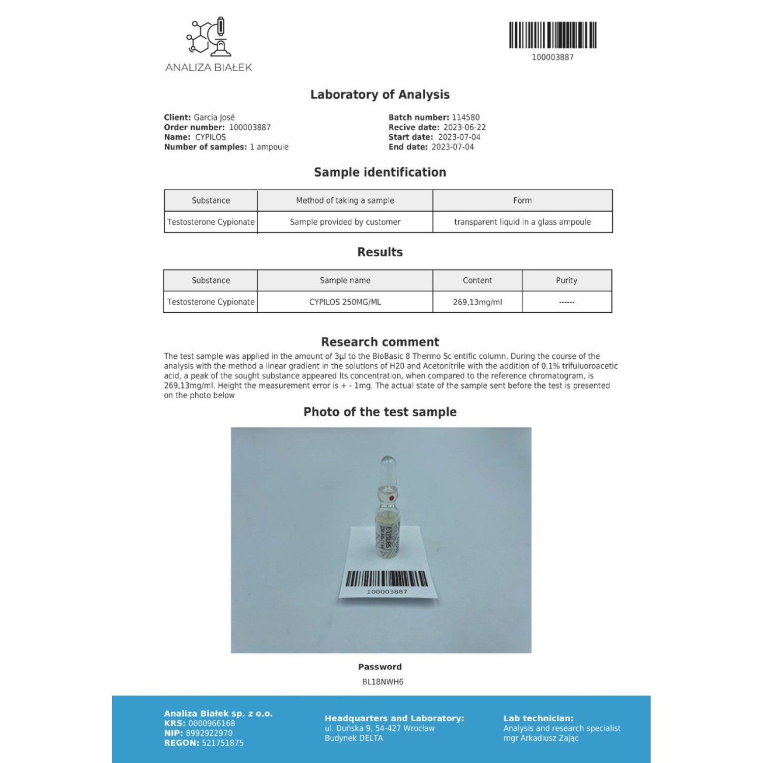 Cypilos 200 mg/ml (Testosterone Cypionate)