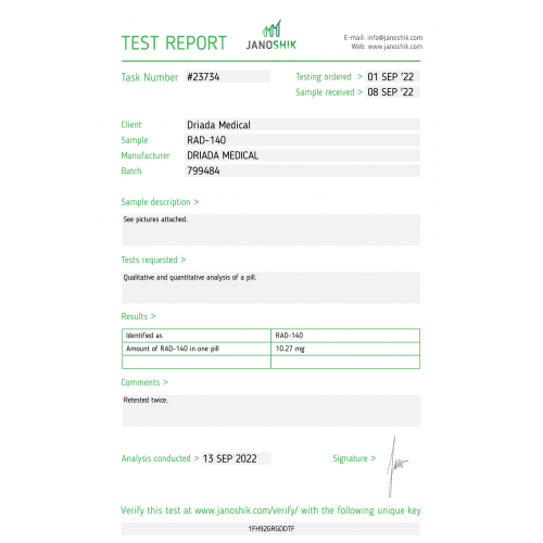 Testolone 10mg (RAD-140)
