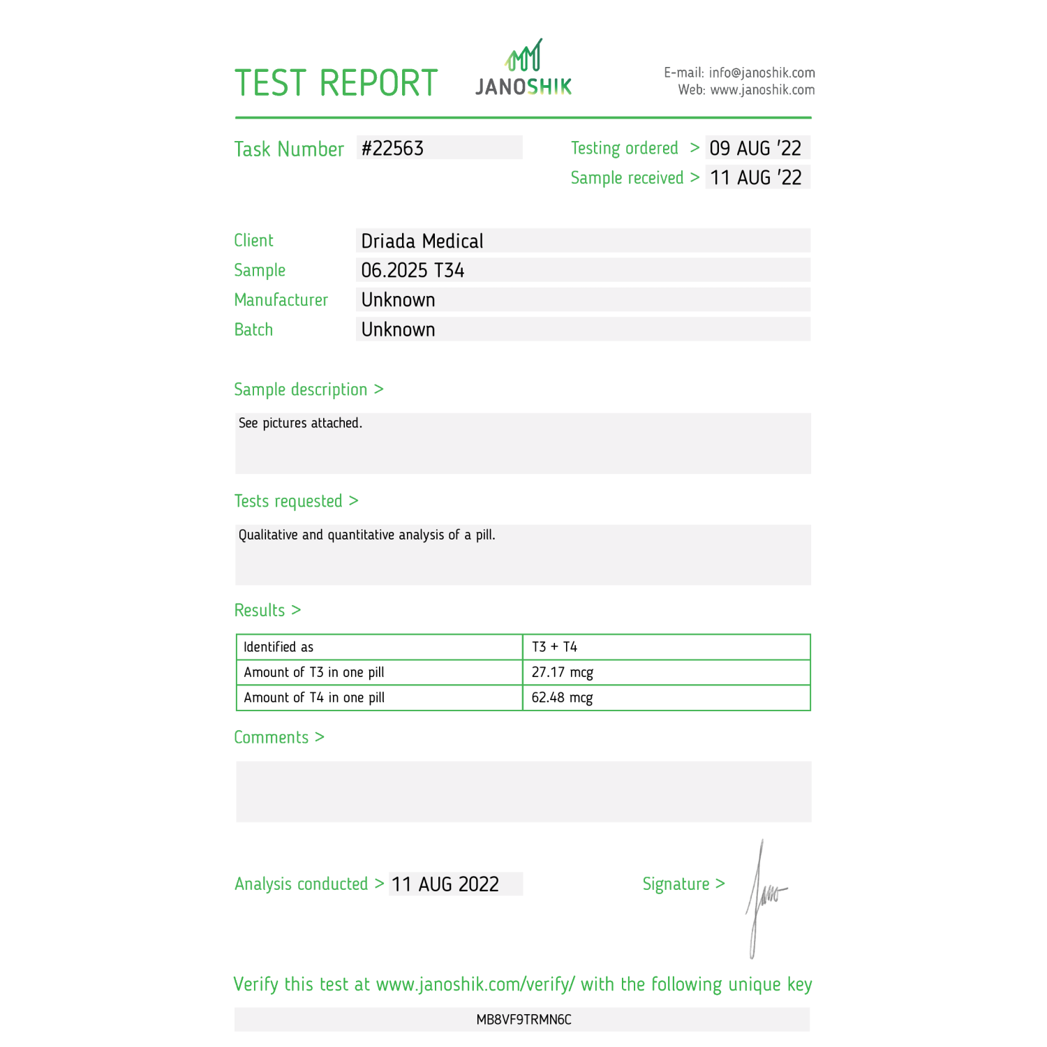 Tyroid Mixos 10 mcg and 62.5 mcg (T3/T4)