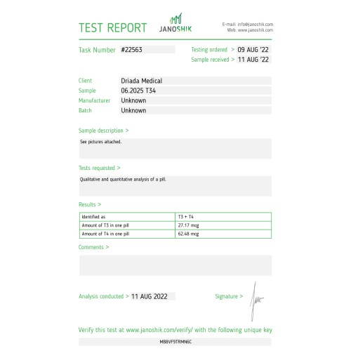 Tyroid Mixos 10 mcg and 62.5 mcg (T3/T4)