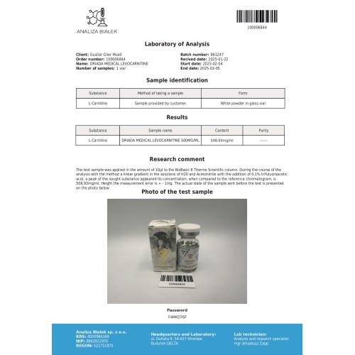 Levocarnitine 500 mg/ml (L-carnitine) 10ml vial