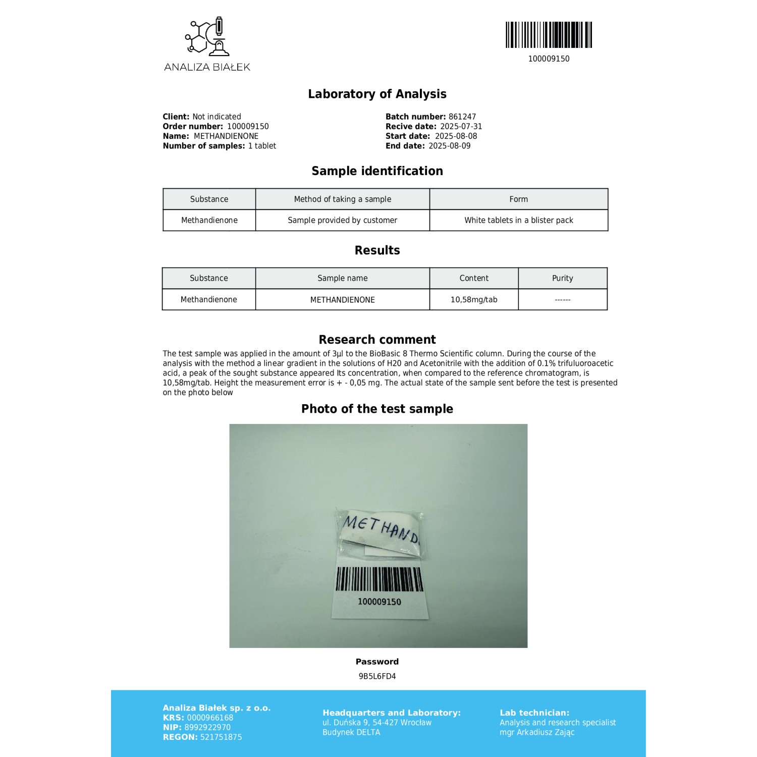 Dinabolyn 10 mg (Methandienone)