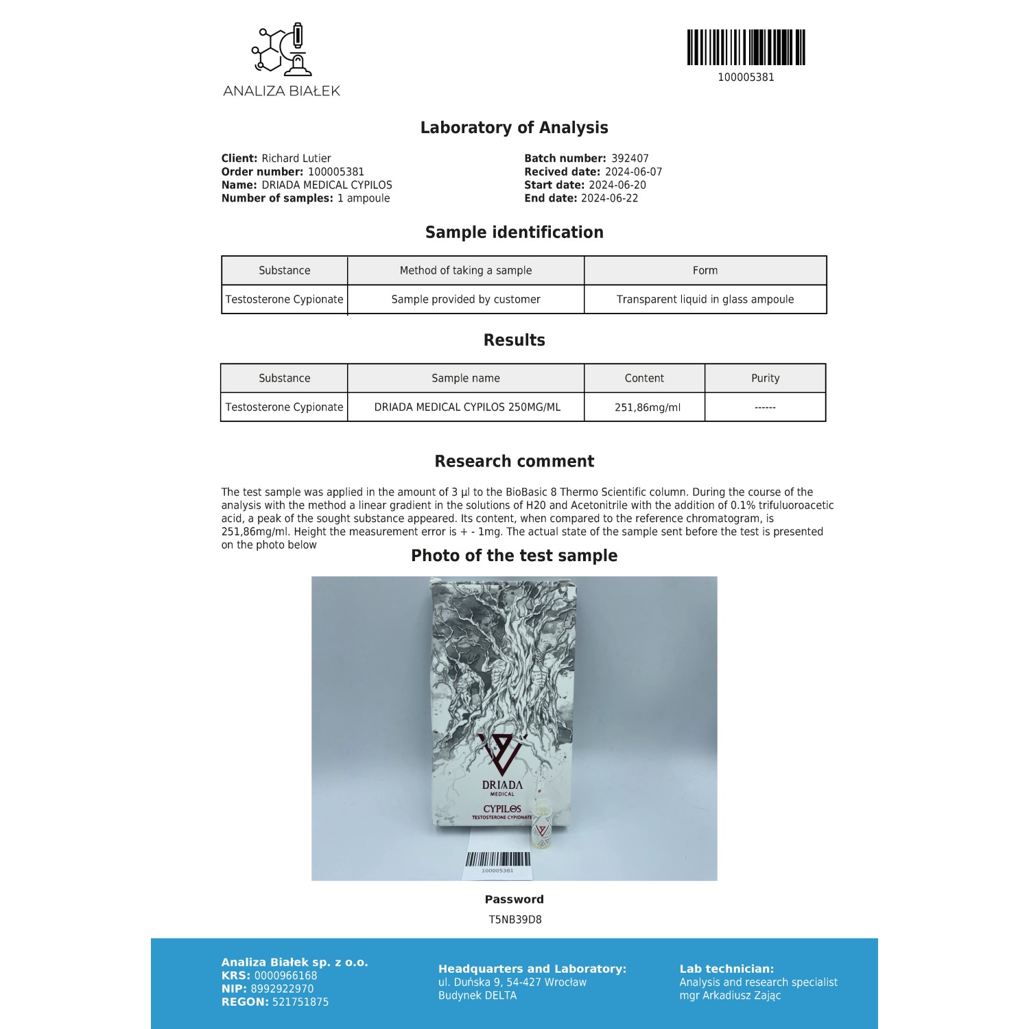Cypilos 200 mg/ml (Testosterone Cypionate)