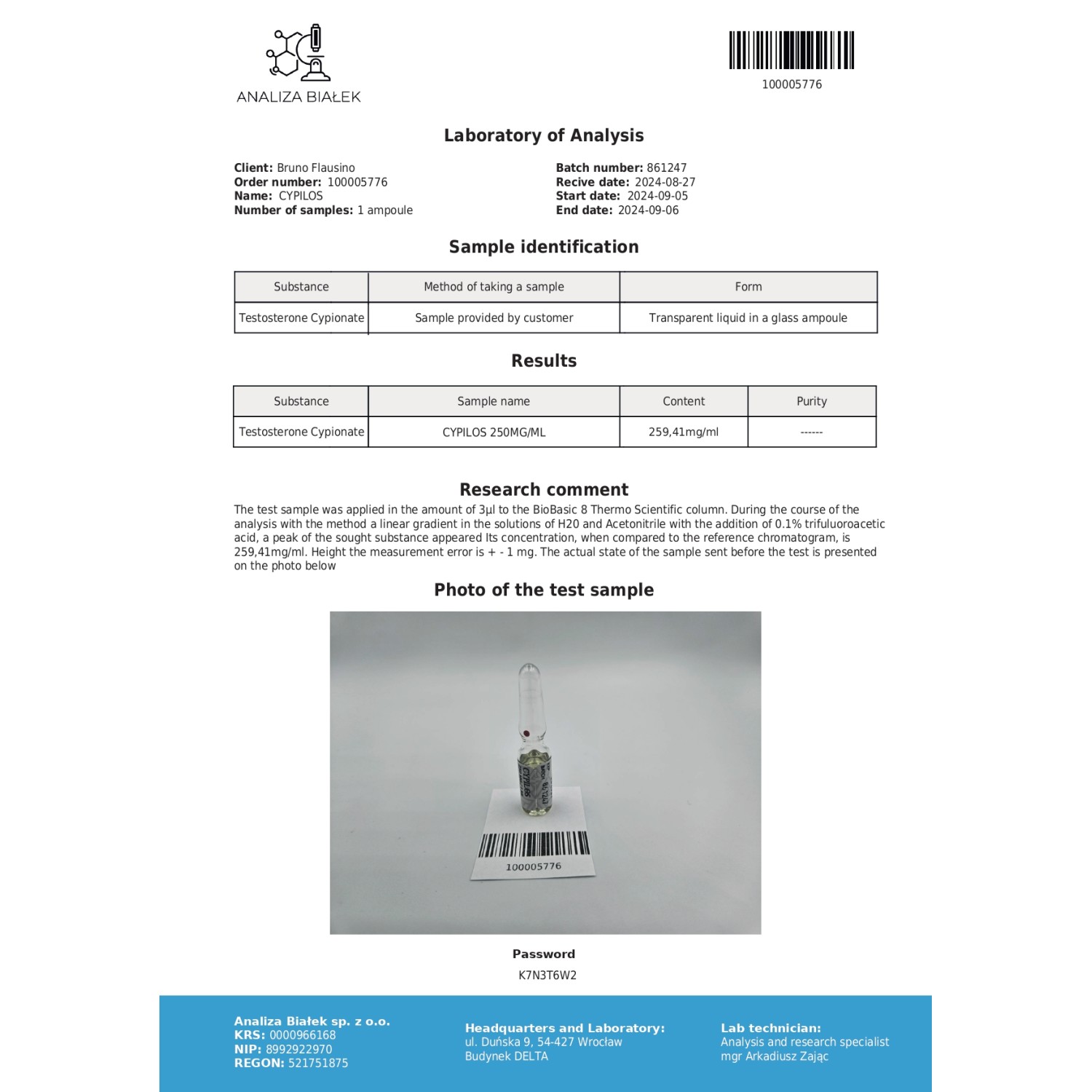 Cypilos 200 mg/ml (Testosterone Cypionate)
