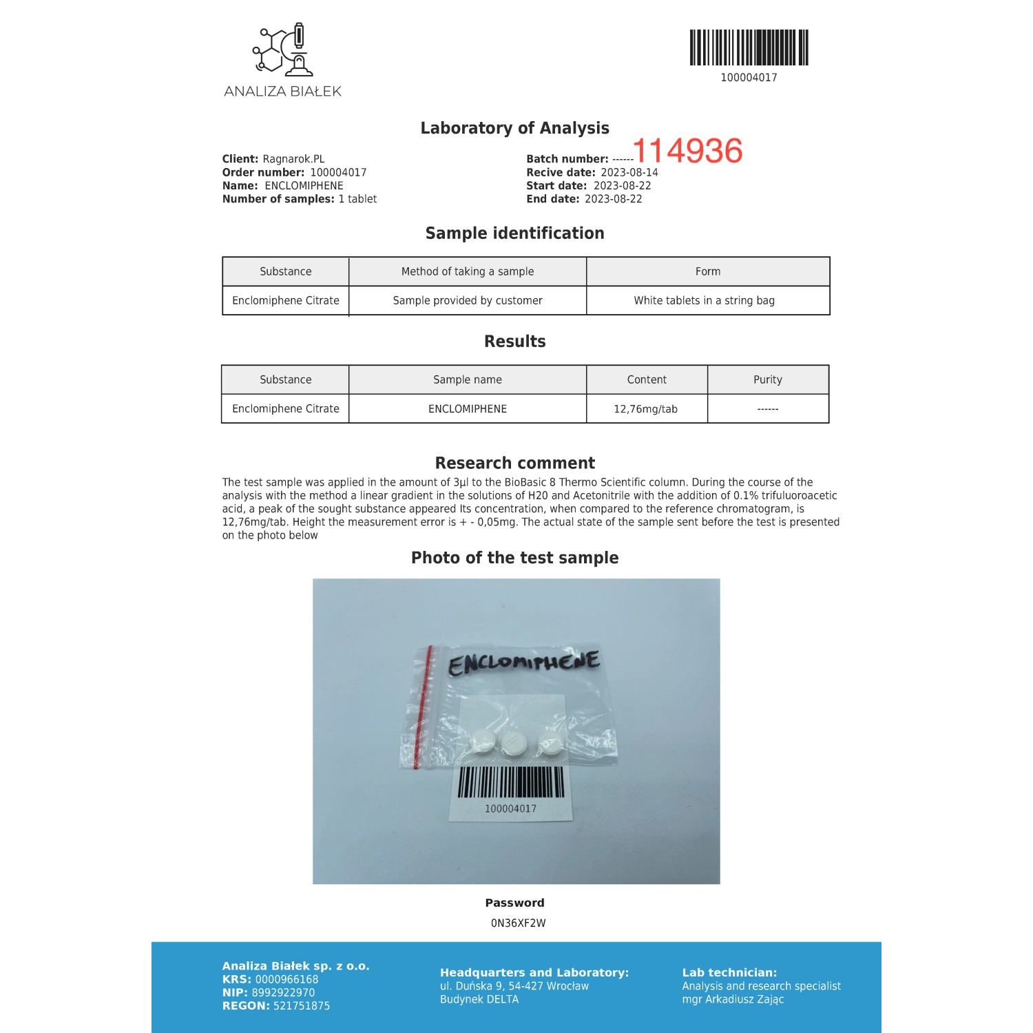 Enclomilad 12.5 mg (Enclomiphene citrate)