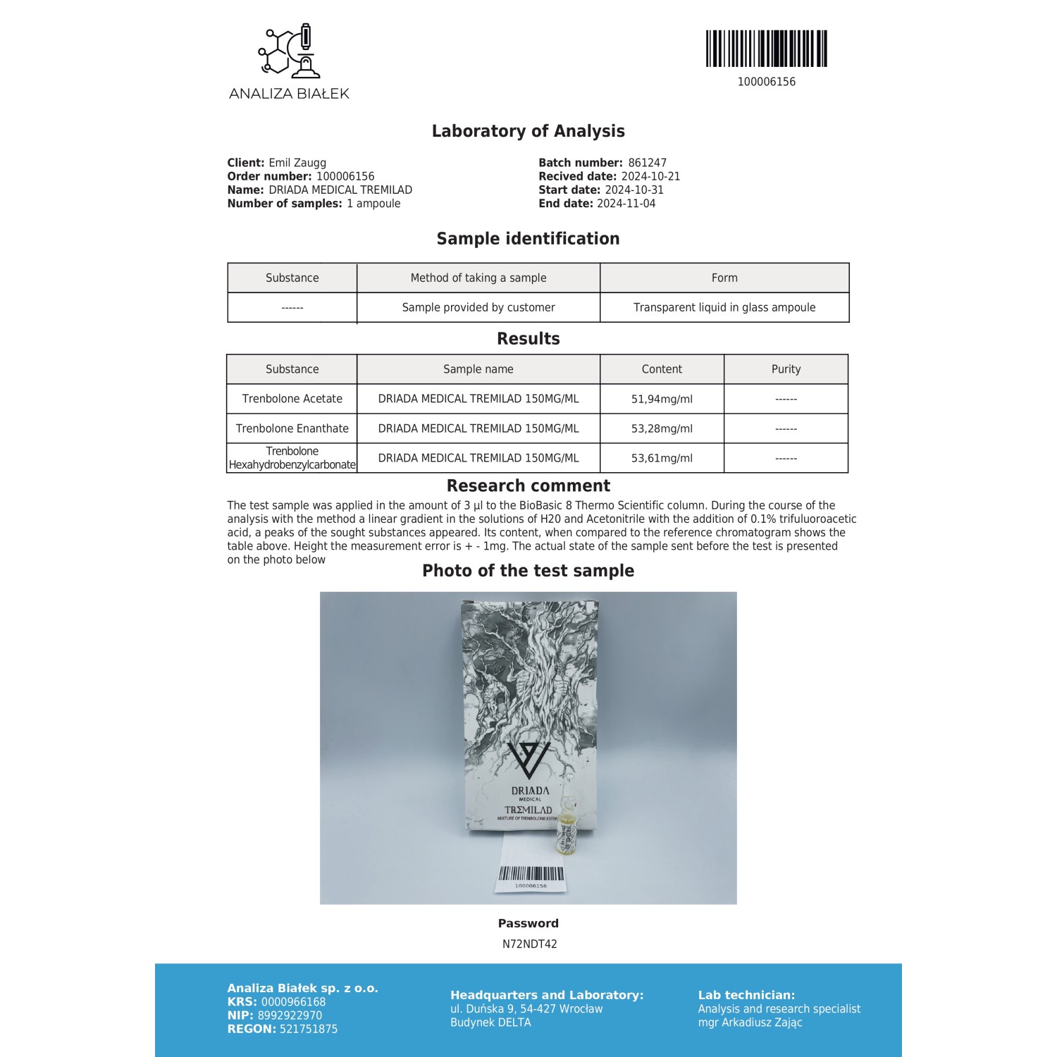 Tremilad 150 mg/ml (Trenbolone Mix)