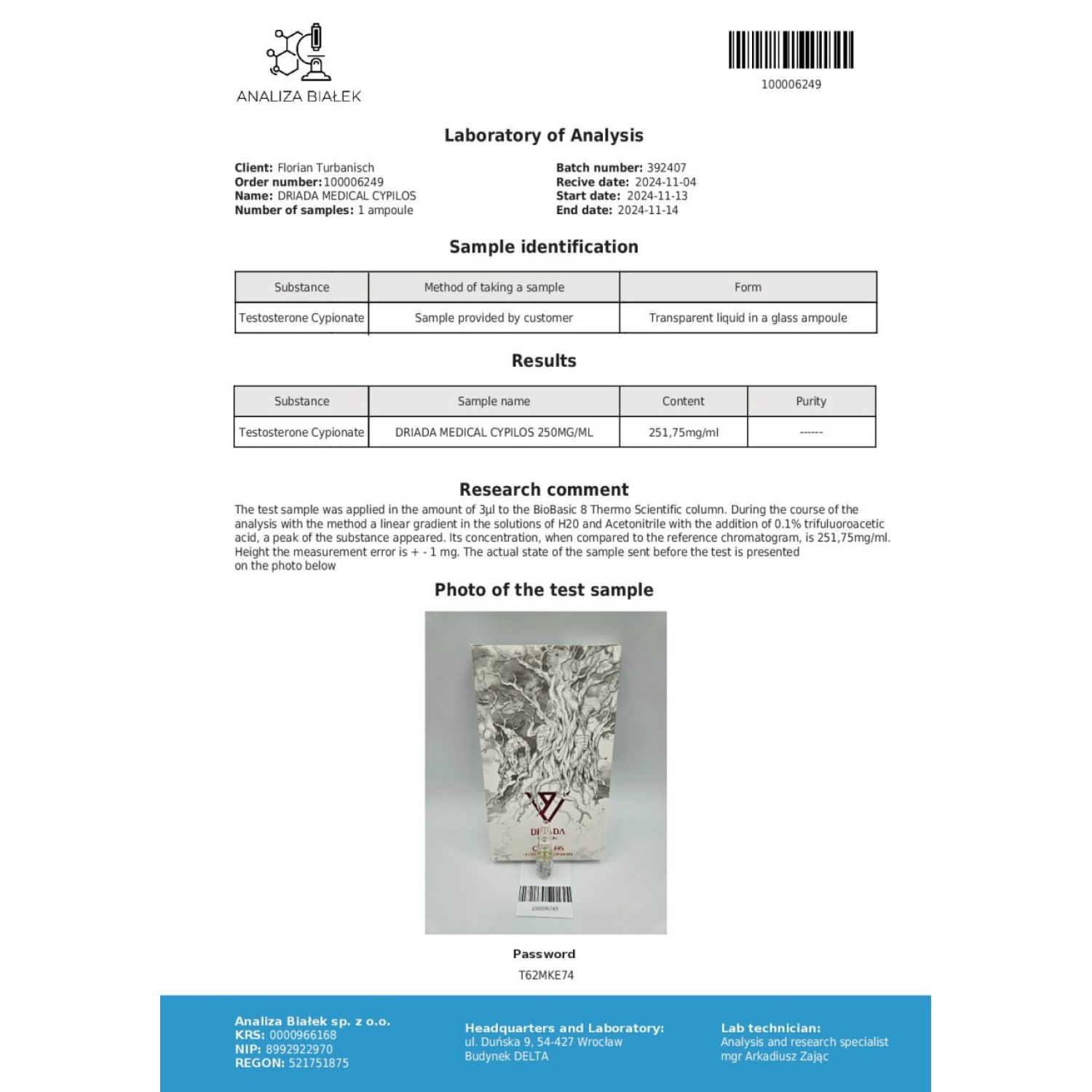 Cypilos 200 mg/ml (Testosterone Cypionate)