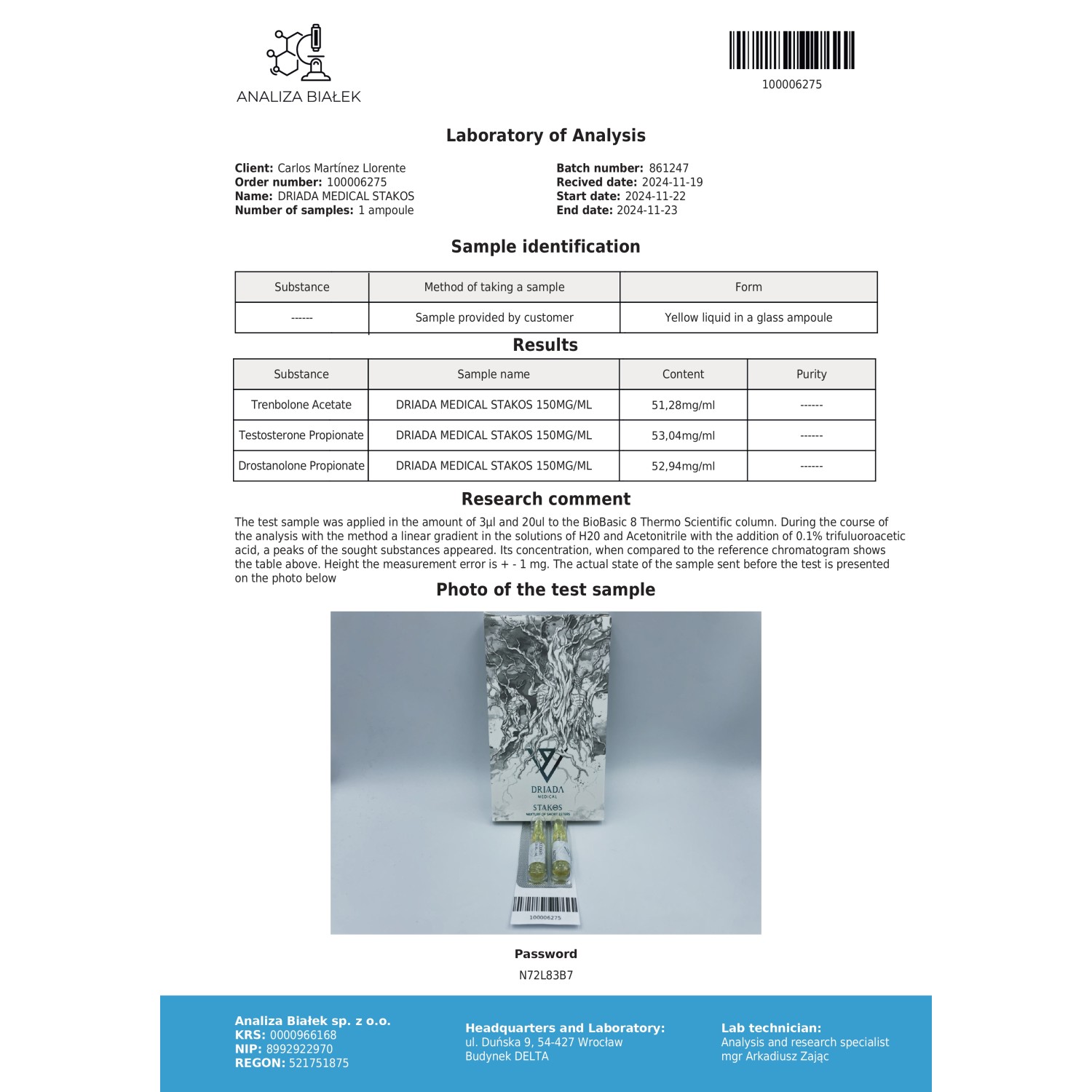 Stakos 150 mg/ml (Cut Stack)