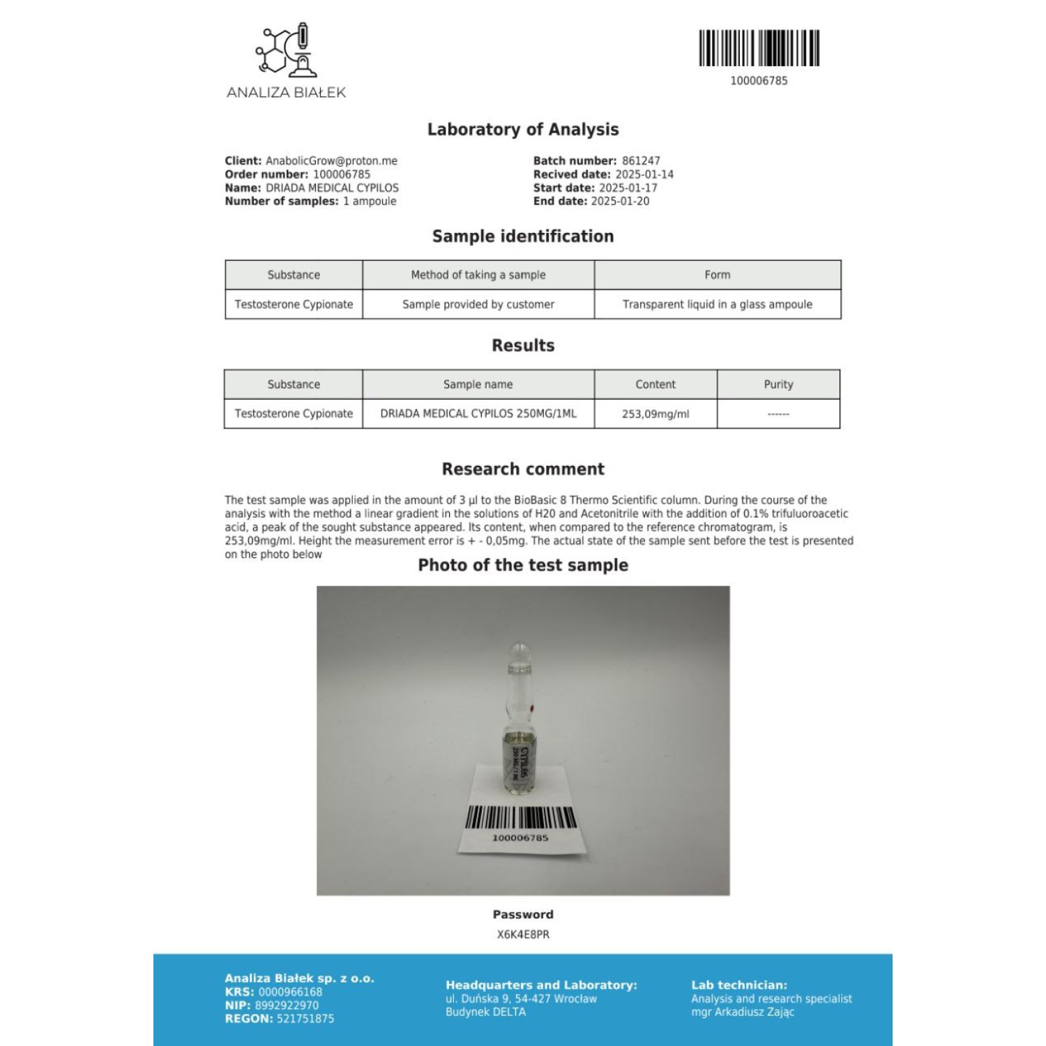 Cypilos 200 mg/ml (Testosterone Cypionate)