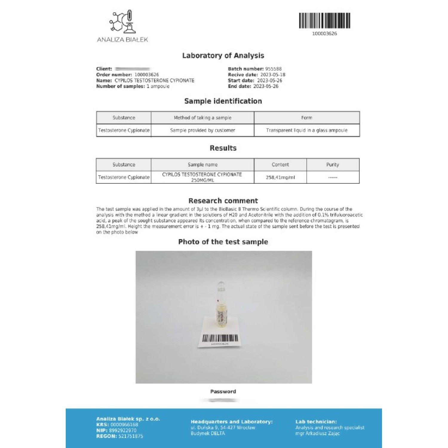 Cypilos 200 mg/ml (Testosterone Cypionate)